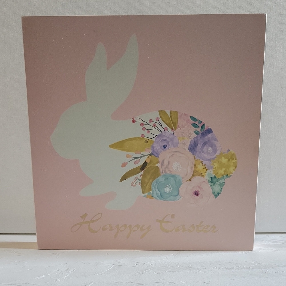 Floral Easter Bunny Wall Art